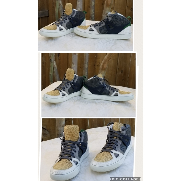 Auth Lanvin Paris high top sneakers tennis shoes - Picture 13 of 16